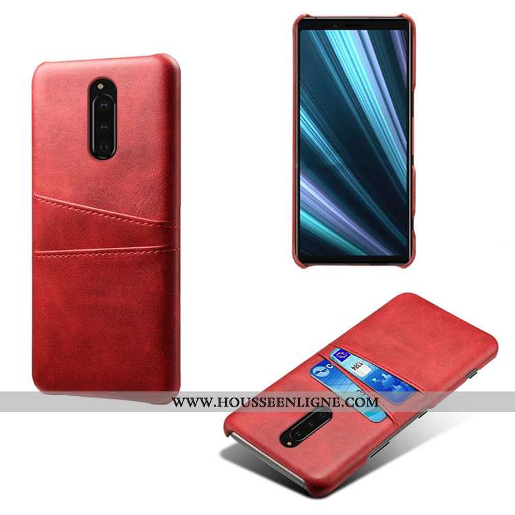 Étui Sony Xperia 1 Modèle Fleurie Personnalité Incassable Petit Cuir Téléphone Portable Bovins Rouge