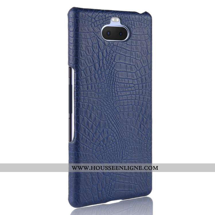 Étui Sony Xperia 10 Cuir Protection Coque Bleu Marin Téléphone Portable Difficile Bleu Foncé