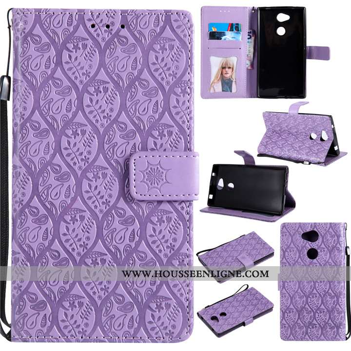 Étui Sony Xperia L2 Fluide Doux Coque En Silicone Créatif Violet Téléphone Portable Cuir