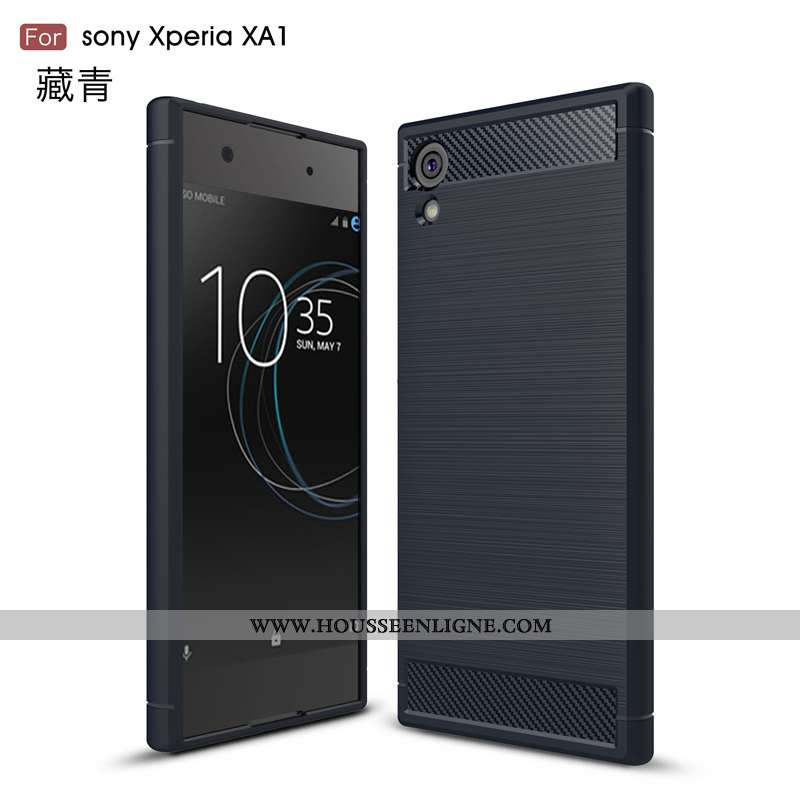 Étui Sony Xperia Xa1 Silicone Mode Incassable Légère Tendance Personnalité Fluide Doux Noir
