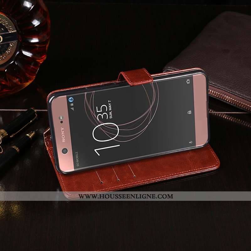 Étui Sony Xperia Xa1 Ultra Protection Cuir Incassable Housse Jaune Coque Téléphone Portable