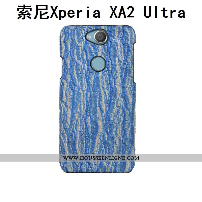 Étui Sony Xperia Xa2 Ultra Luxe Créatif Bleu Incassable Cuir Arbres