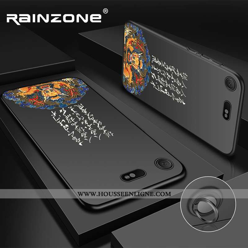 Étui Sony Xperia Xz Premium Silicone Protection Délavé En Daim Ultra Coque Style Chinois Noir