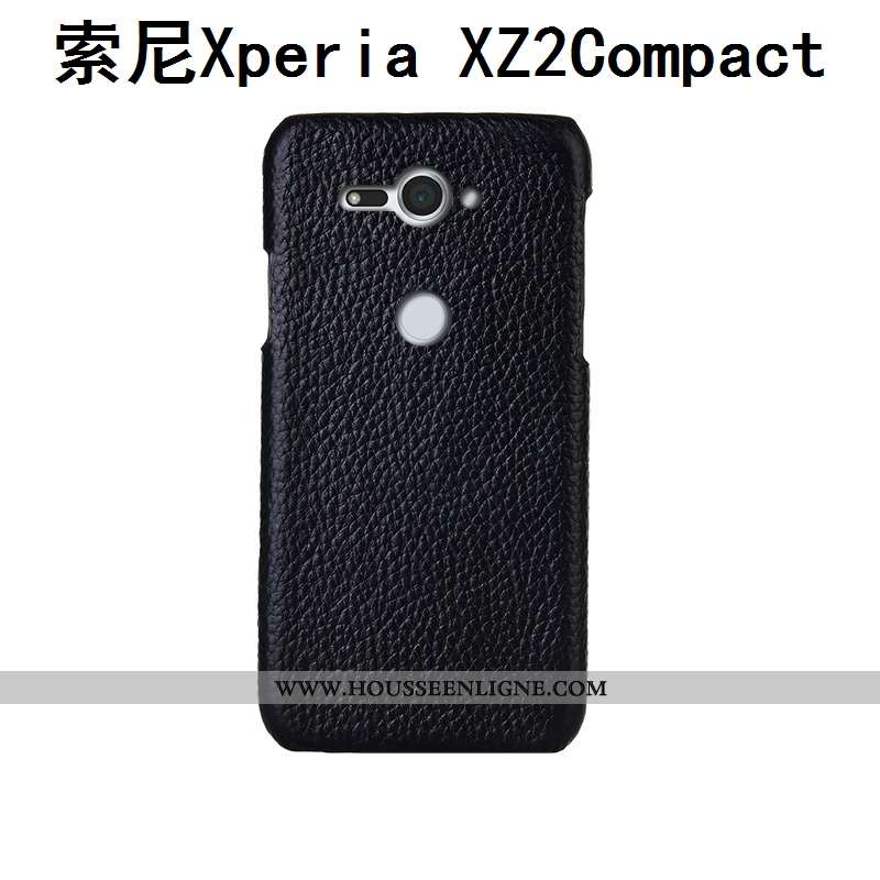 Étui Sony Xperia Xz2 Compact Mode Protection Luxe Personnalisé Téléphone Portable Litchi Bleu Foncé