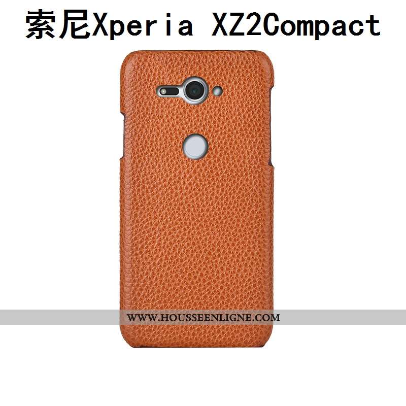 Étui Sony Xperia Xz2 Compact Mode Protection Luxe Personnalisé Téléphone Portable Litchi Bleu Foncé