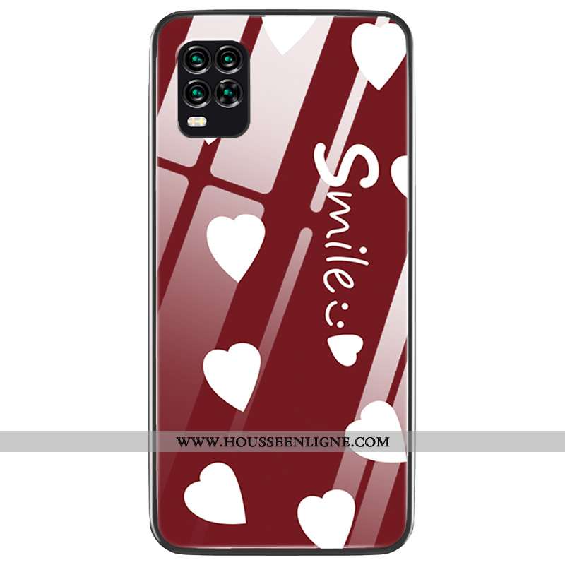 Étui Xiaomi Mi 10 Lite Créatif Charmant Difficile Téléphone Portable Amoureux Verre Coque Bordeaux