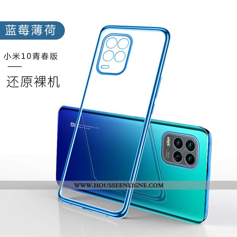 Étui Xiaomi Mi 10 Lite Fluide Doux Silicone Légère Ultra Tout Compris Bleu Créatif
