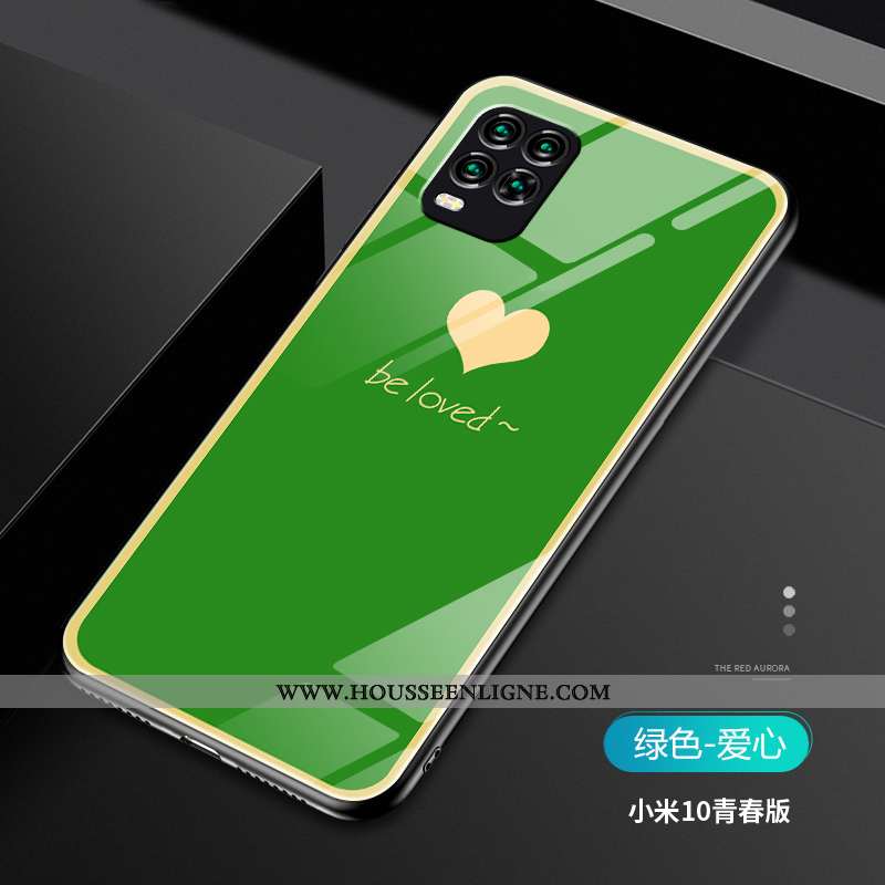 Étui Xiaomi Mi 10 Lite Silicone Protection Ultra Nouveau Téléphone Portable Difficile Amour Verte
