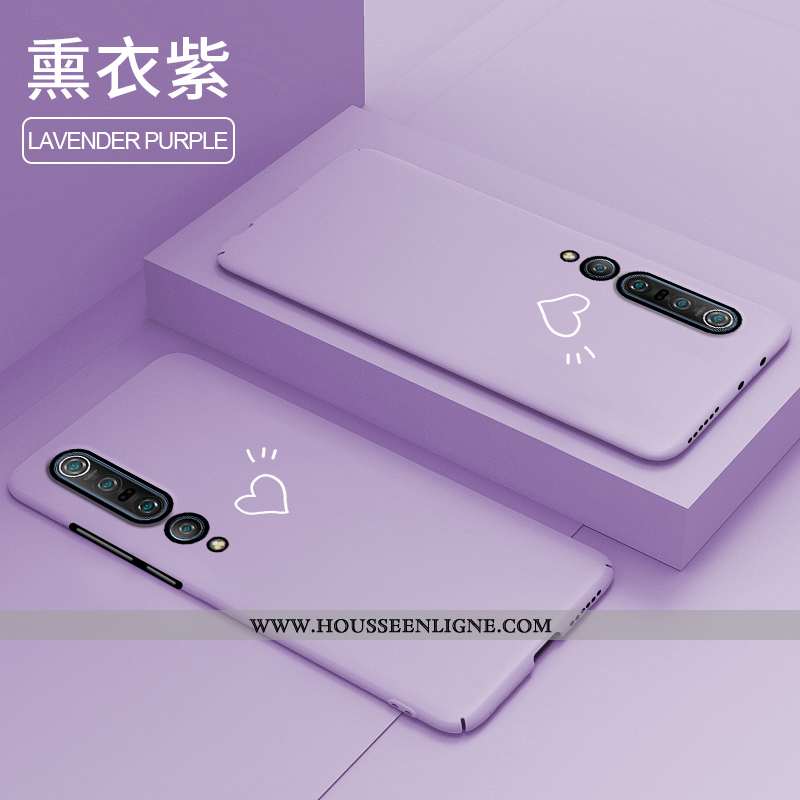 Étui Xiaomi Mi 10 Pro Légère Protection Personnalité Créatif Ultra Clair Délavé En Daim Violet