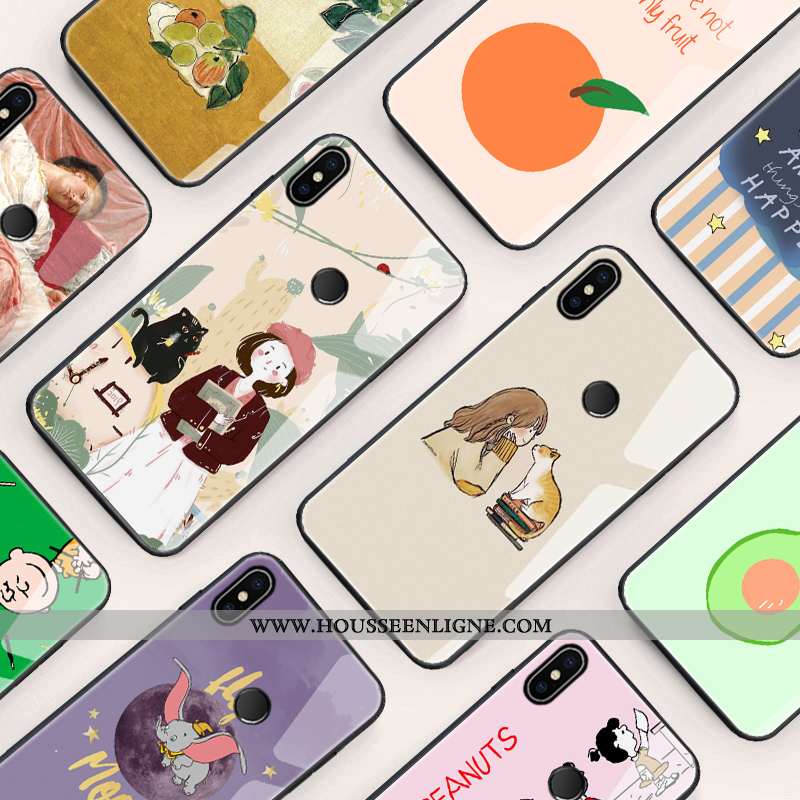 Étui Xiaomi Mi 8 Dessin Animé Charmant Jeunesse Téléphone Portable Jaune Simple Verre