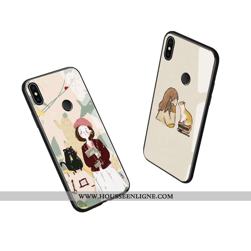 Étui Xiaomi Mi 8 Dessin Animé Charmant Jeunesse Téléphone Portable Jaune Simple Verre