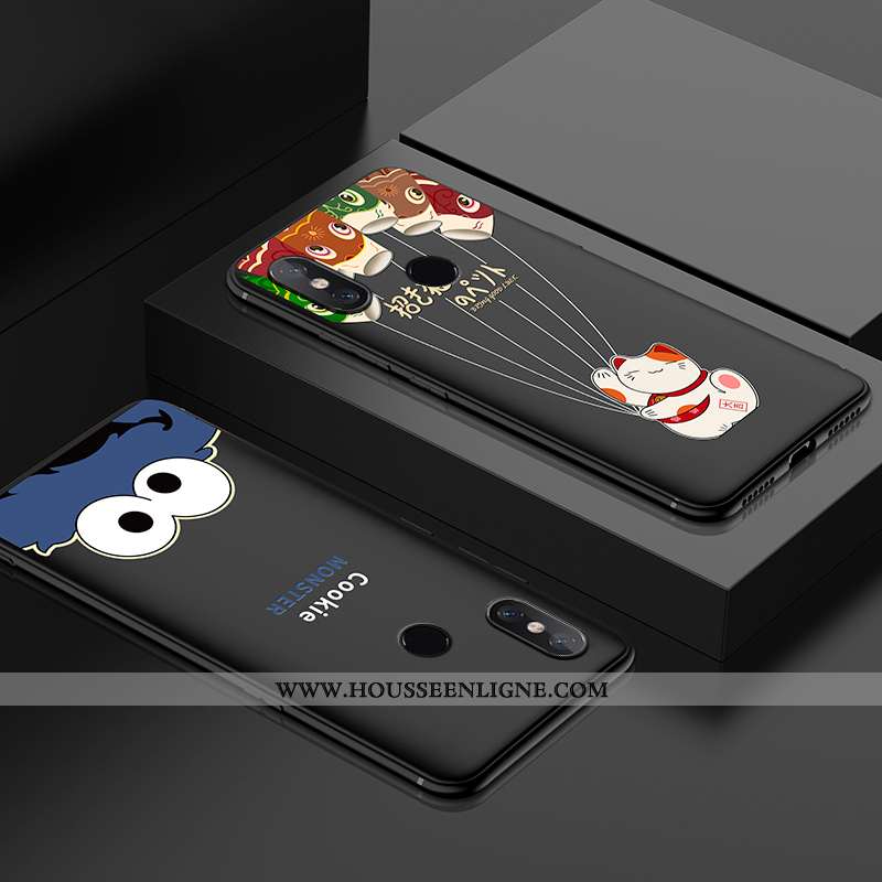 Étui Xiaomi Mi 8 Délavé En Daim Personnalité Créatif Simple Incassable Jeunesse Modèle Fleurie Noir