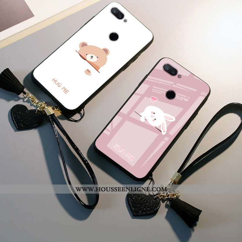 Étui Xiaomi Mi 8 Lite Dessin Animé Protection Jeunesse Lapin Coque Ours Petit Rose