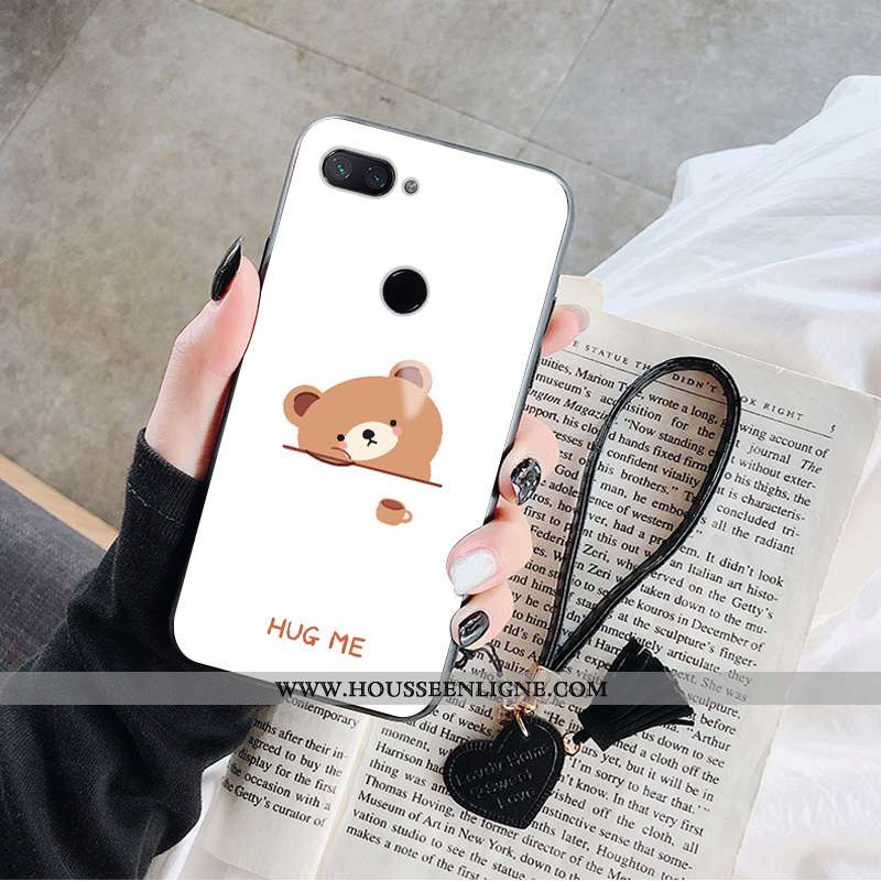 Étui Xiaomi Mi 8 Lite Dessin Animé Protection Jeunesse Lapin Coque Ours Petit Rose