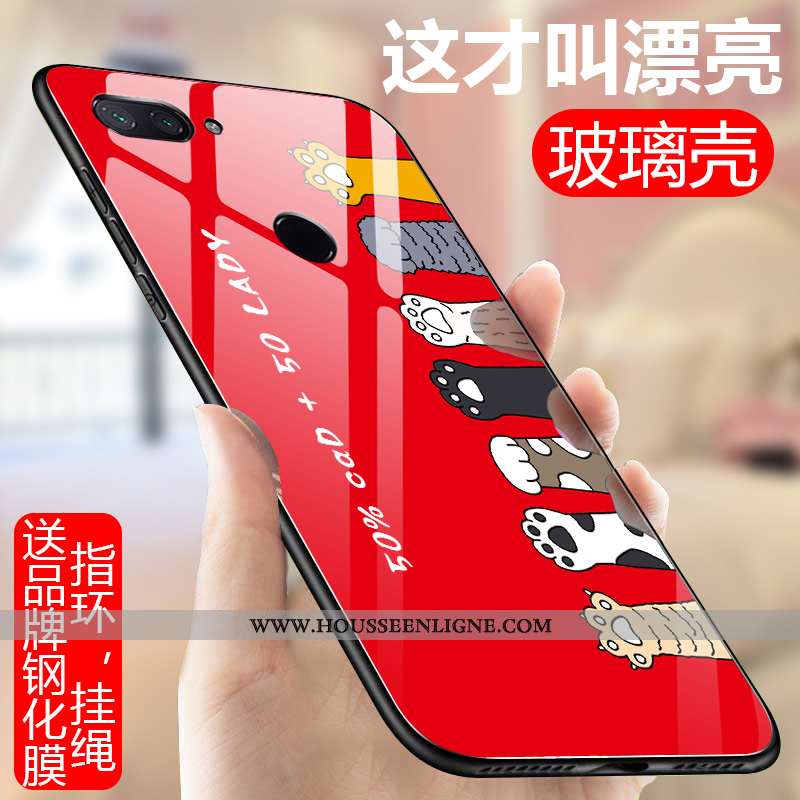 Étui Xiaomi Mi 8 Lite Fluide Doux Silicone Coque Personnalité Petit Ultra Miroir Rouge