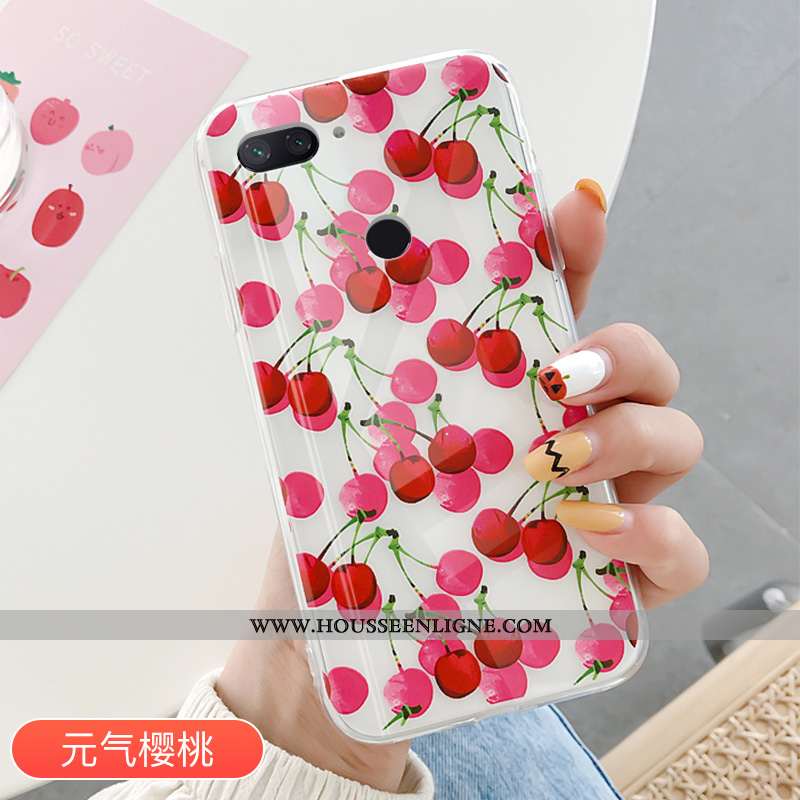 Étui Xiaomi Mi 8 Lite Protection Transparent Petit Rose Fruit Amoureux