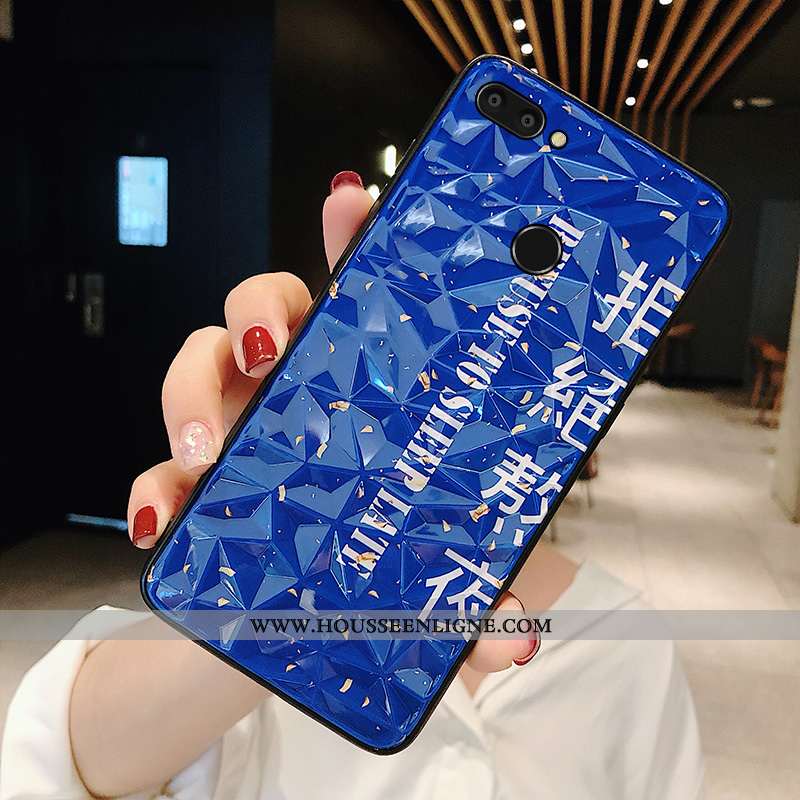 Étui Xiaomi Mi 8 Lite Protection Verre Petit Personnalité Membrane Bleu Tempérer Rose
