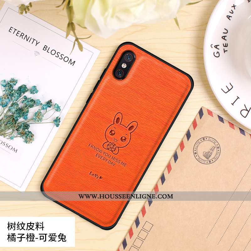 Étui Xiaomi Mi 8 Pro Tendance Cuir Coque Protection Tout Compris Nouveau Orange