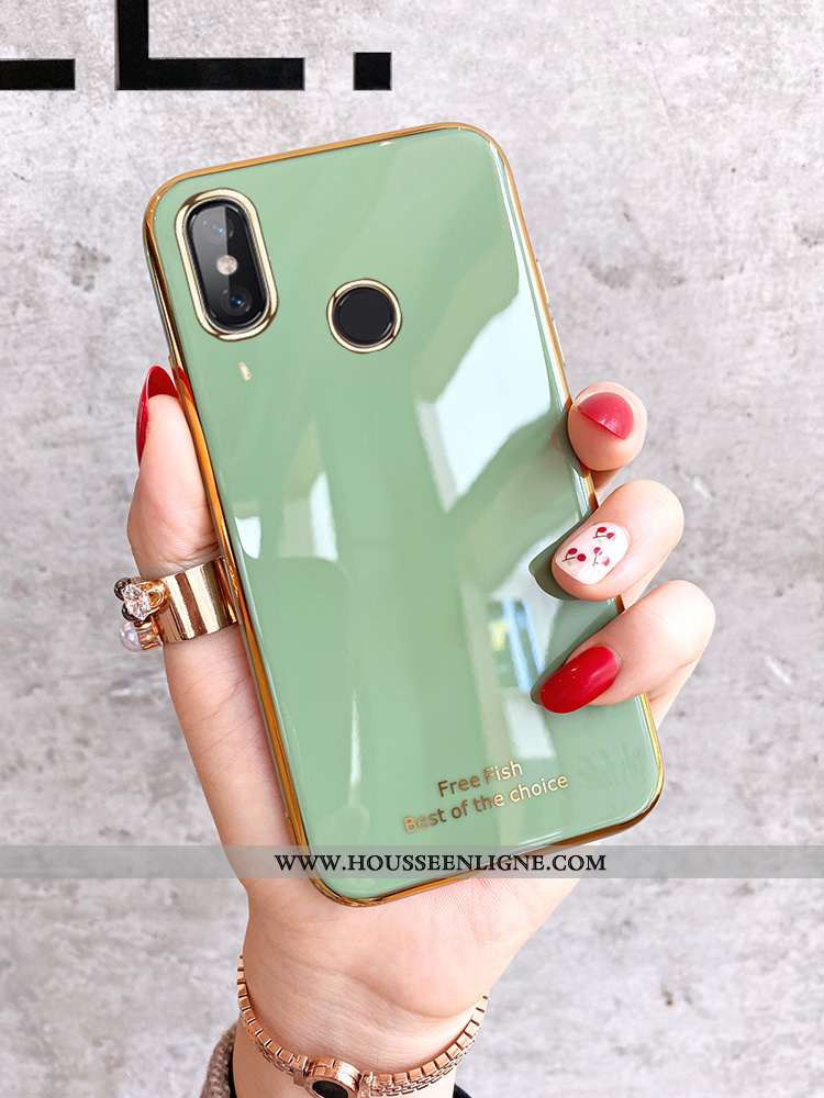 Étui Xiaomi Mi 8 Silicone Protection Téléphone Portable Créatif Modèle Fleurie Charmant Verte