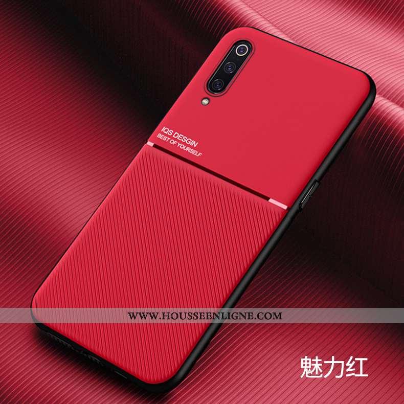 Étui Xiaomi Mi 9 Délavé En Daim Personnalité Rouge Ultra Simple Légères