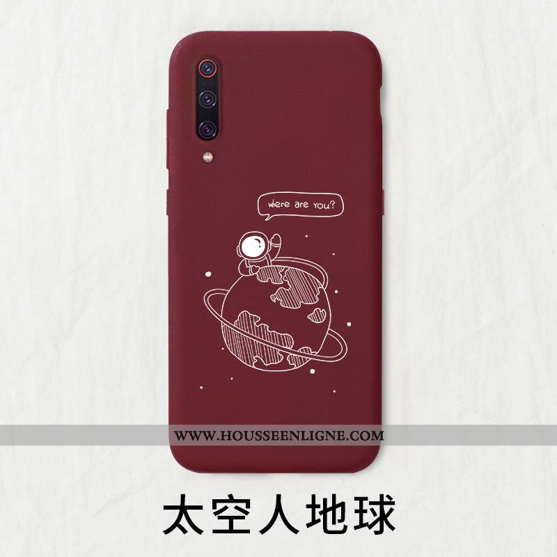 Étui Xiaomi Mi 9 Téléphone Portable Petit Simple Rouge Coque Vin Rouge Bordeaux