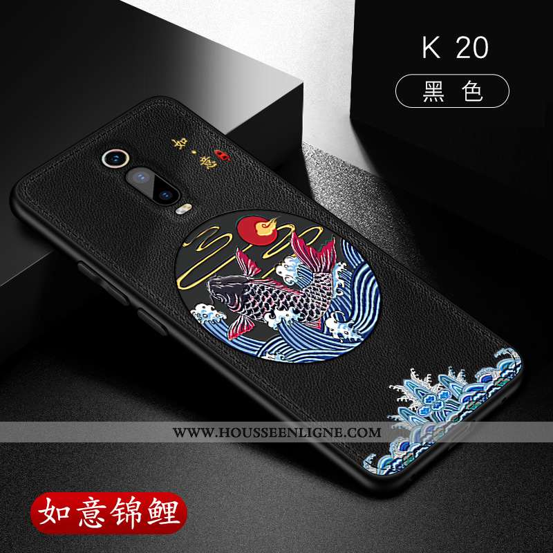 Étui Xiaomi Mi 9t Créatif Gaufrage Incassable Bleu Personnalité Tendance Téléphone Portable