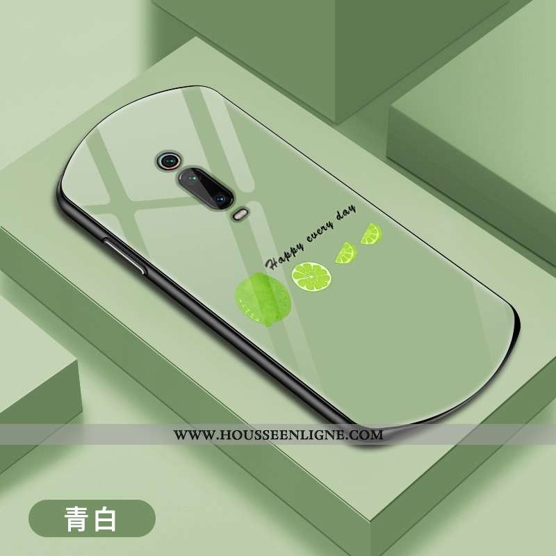 Étui Xiaomi Mi 9t Pro Verre Personnalité Incassable Téléphone Portable Protection Vert Net Rouge Ver