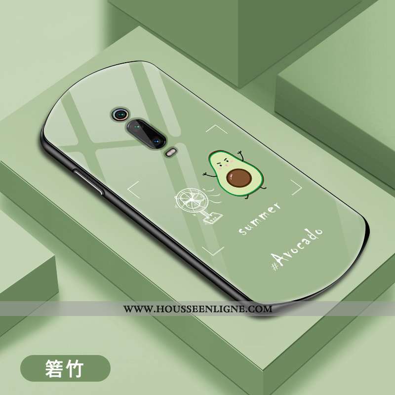 Étui Xiaomi Mi 9t Pro Verre Personnalité Incassable Téléphone Portable Protection Vert Net Rouge Ver