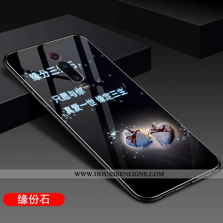 Étui Xiaomi Mi 9t Protection Verre Téléphone Portable Petit Difficile Miroir Silicone Rouge