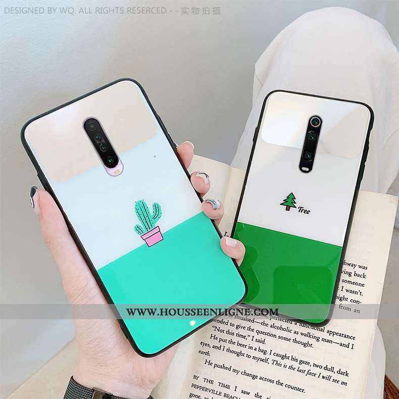 Étui Xiaomi Mi 9t Protection Verre Vert Téléphone Portable Personnalité Maquillage Coque Verte