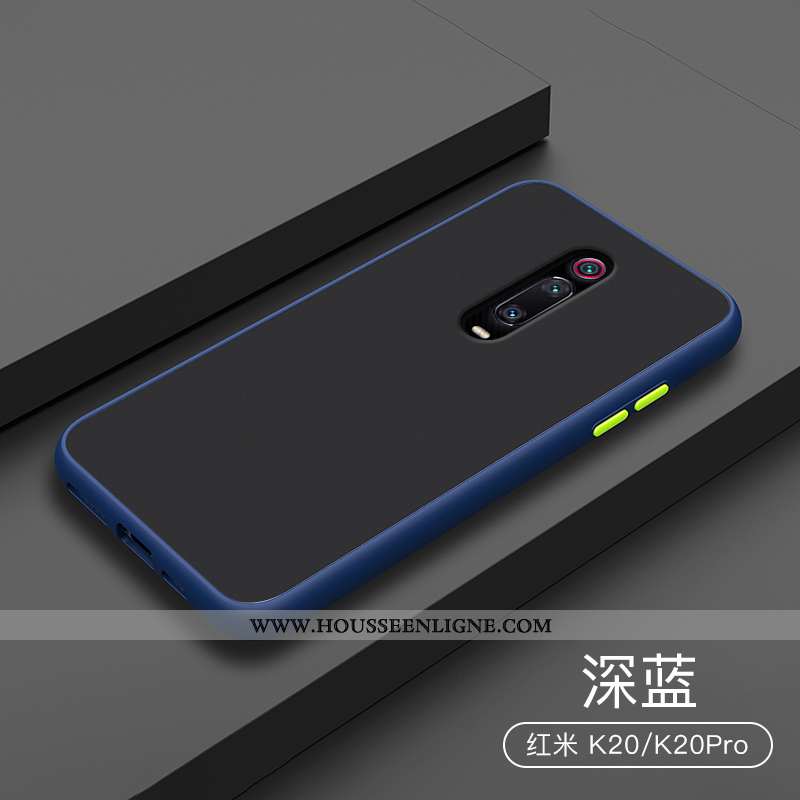 Étui Xiaomi Mi 9t Transparent Délavé En Daim Silicone Incassable Petit Protection Bleu Foncé