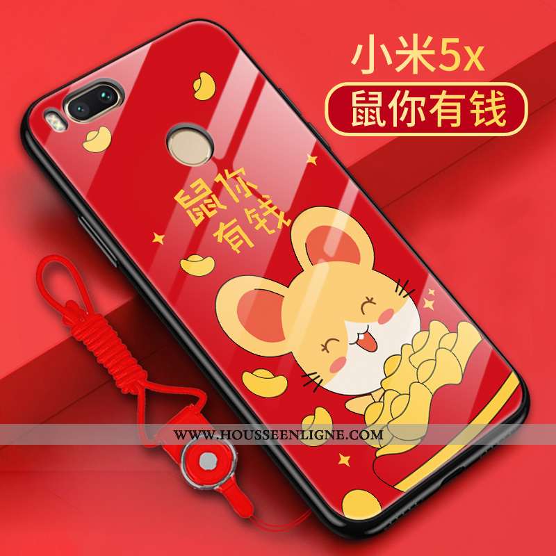 Étui Xiaomi Mi A1 Personnalité Créatif Rat Rouge Incassable Coque Tendance