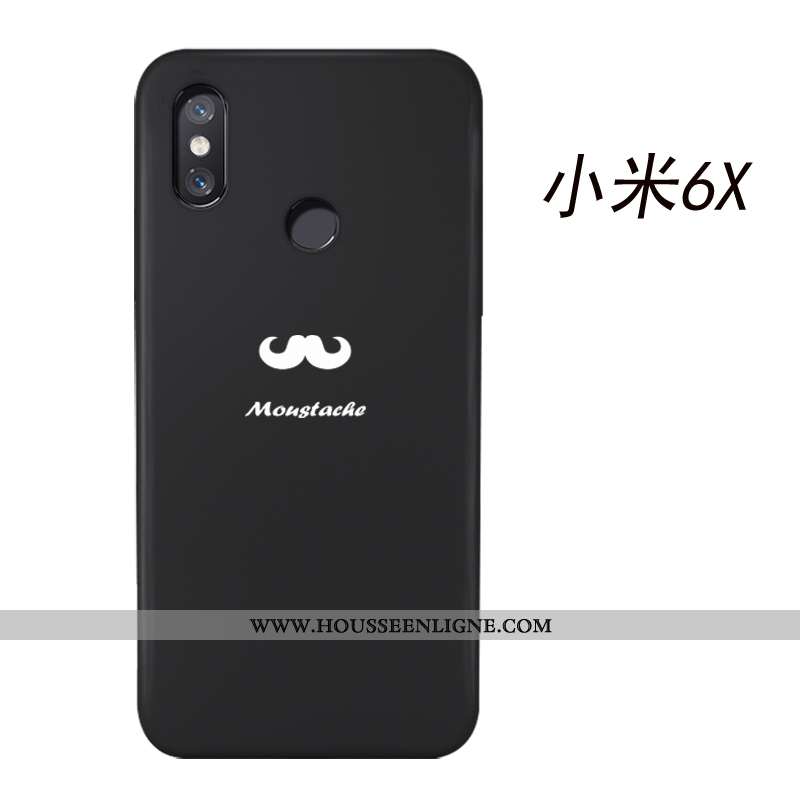 Étui Xiaomi Mi A2 Créatif Dessin Animé Noir Modèle Simple Tendance Téléphone Portable