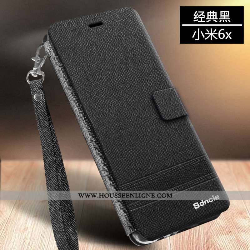 Étui Xiaomi Mi A2 Cuir Protection Jeunesse Clamshell Coque Téléphone Portable Marron