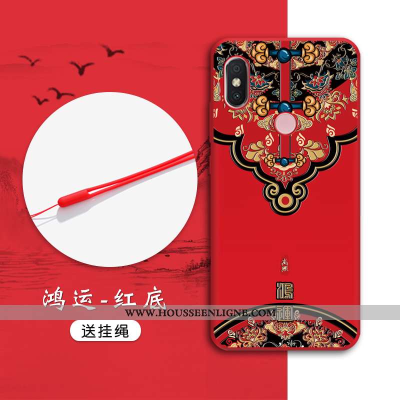 Étui Xiaomi Mi A2 Tendance Fluide Doux Tout Compris Téléphone Portable Petit Vent Rouge