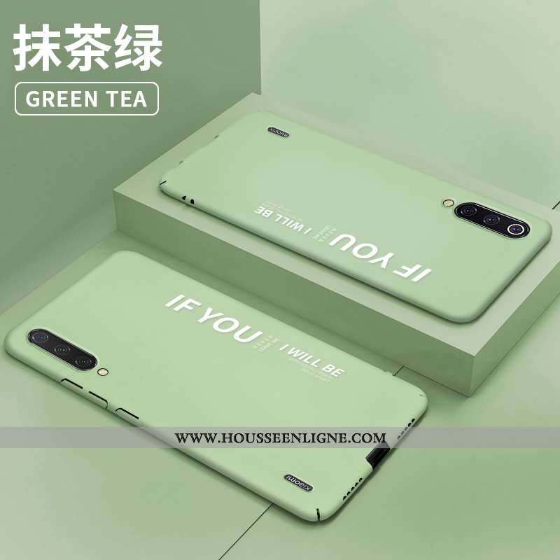 Étui Xiaomi Mi A3 Légère Délavé En Daim Amoureux Modèle Légères Personnalisé Téléphone Portable Vert