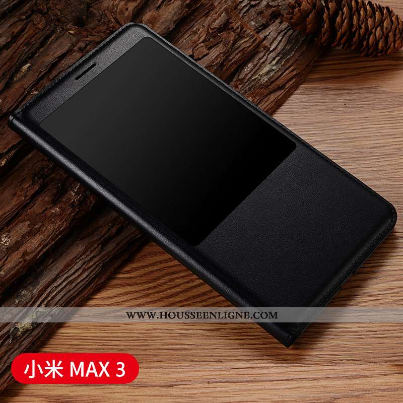 Étui Xiaomi Mi Max 3 Cuir Protection Vin Rouge Coque Housse Petit Téléphone Portable Bordeaux