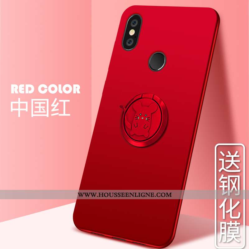 Étui Xiaomi Mi Max 3 Personnalité Créatif Incassable Coque Silicone Nouveau Rouge