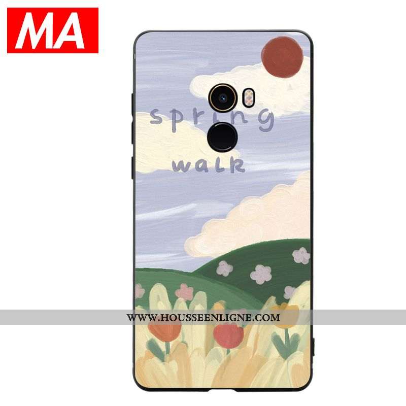 Étui Xiaomi Mi Max 3 Tendance Silicone Bleu Téléphone Portable Petit Simple Peinture
