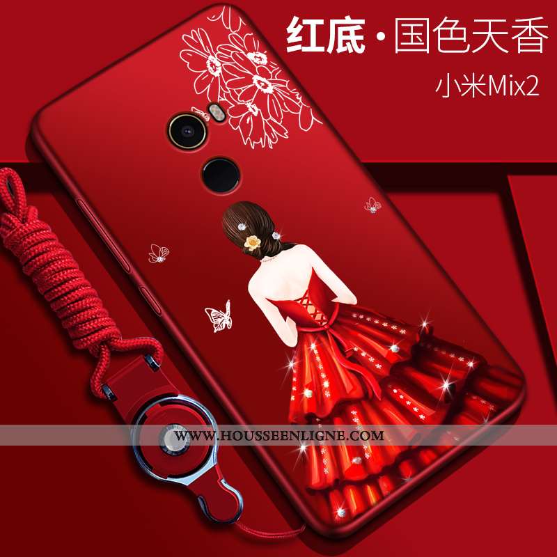 Étui Xiaomi Mi Mix 2 Fluide Doux Silicone Rouge Petit Téléphone Portable Protection