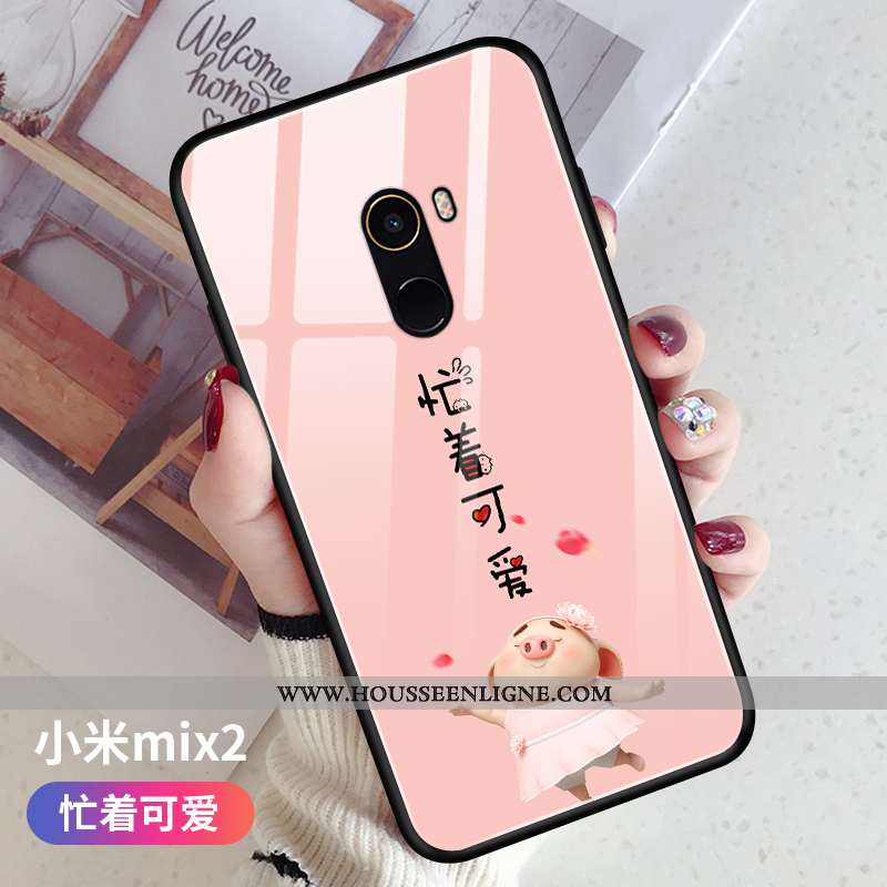 Étui Xiaomi Mi Mix 2 Tendance Légère Téléphone Portable Nouveau Ultra Silicone Fluide Doux Rose