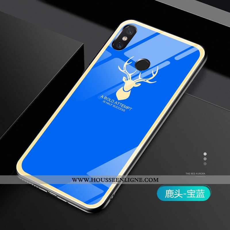 Étui Xiaomi Mi Mix 2s Légère Fluide Doux Tendance Amoureux Coque Téléphone Portable Silicone Bleu