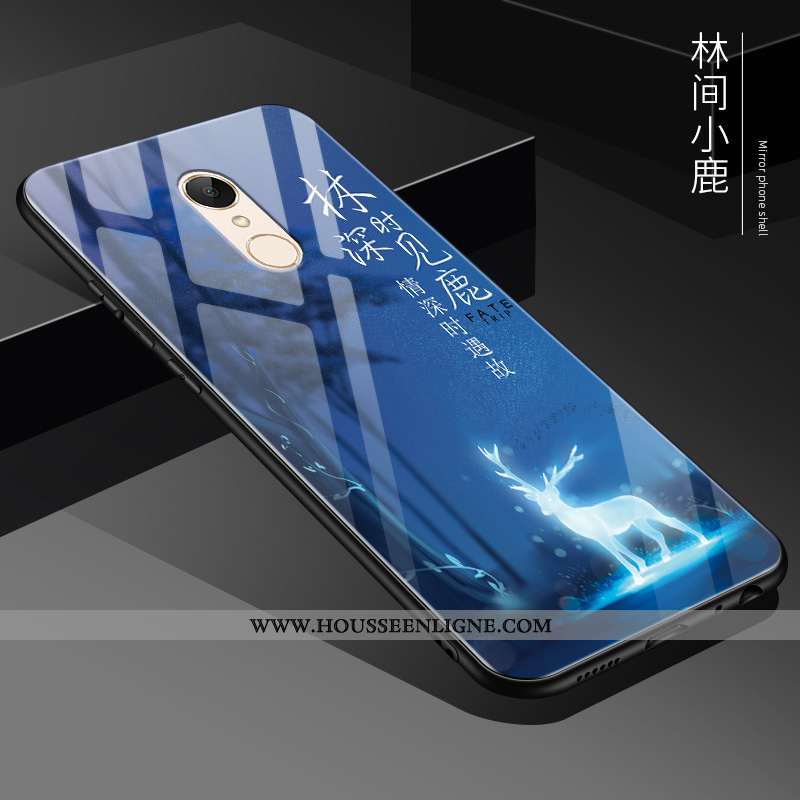 Étui Xiaomi Redmi 5 Silicone Protection Verre Difficile Incassable Tout Compris Tendance Bleu