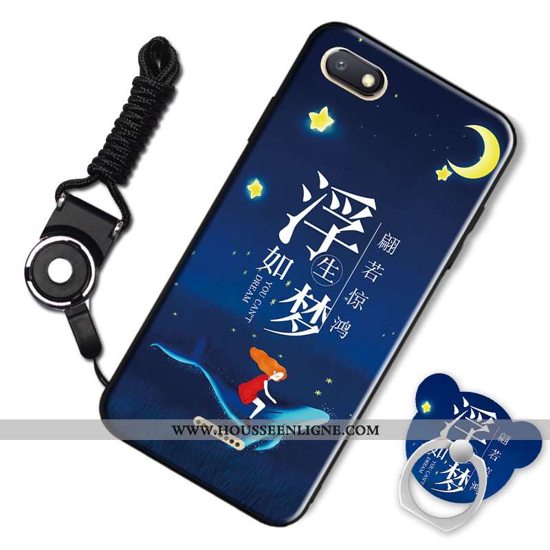 Étui Xiaomi Redmi 6a Personnalité Dessin Animé Petit Anneau Coque Téléphone Portable Incassable Bleu