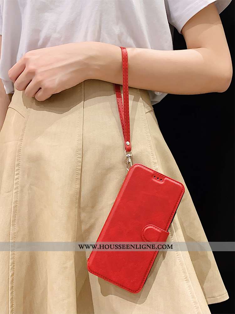 Étui Xiaomi Redmi 7 Silicone Protection Rouge Cuir Simple Tout Compris Téléphone Portable
