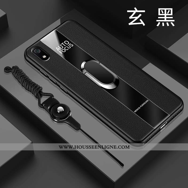 Étui Xiaomi Redmi 7a Tendance Cuir Tout Compris Noir Or Fluide Doux