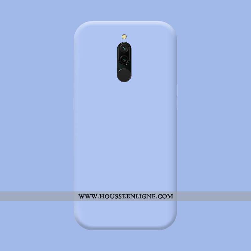 Étui Xiaomi Redmi 8 Délavé En Daim Tendance Bleu Téléphone Portable Fluide Doux Silicone