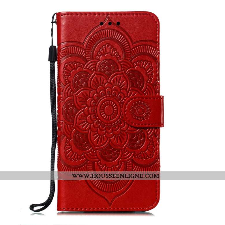 Étui Xiaomi Redmi Note 6 Pro Cuir Protection Téléphone Portable Clamshell Rouge Violet