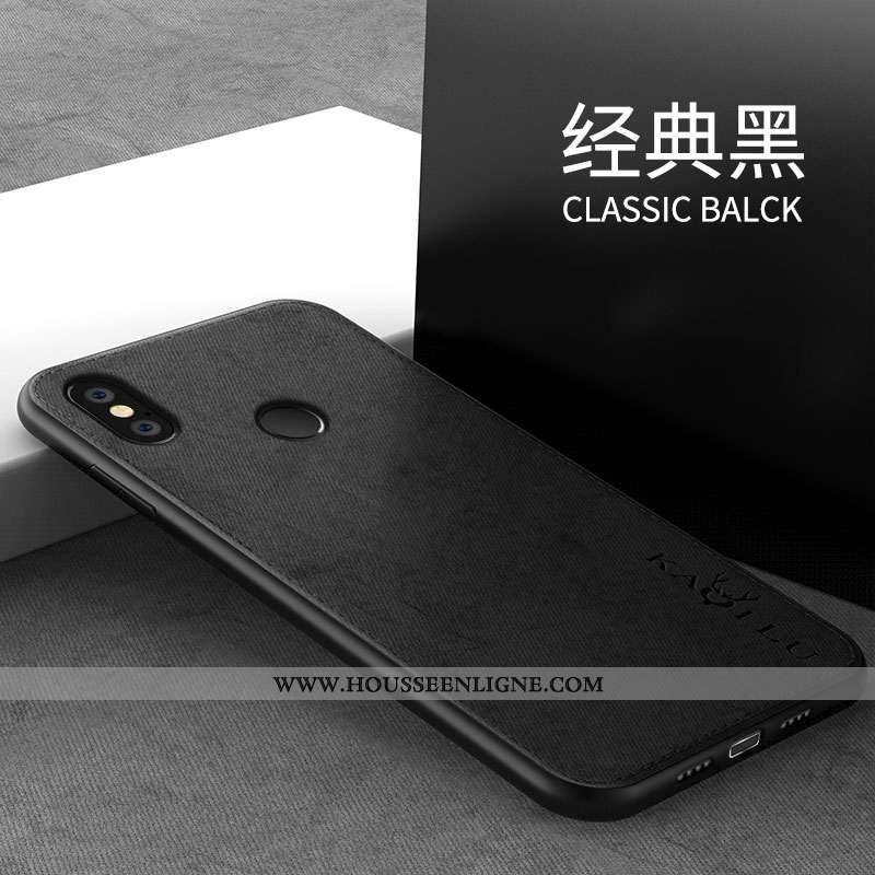Étui Xiaomi Redmi Note 6 Pro Tendance Modèle Fleurie Silicone Personnalité Simple Gris Tout Compris