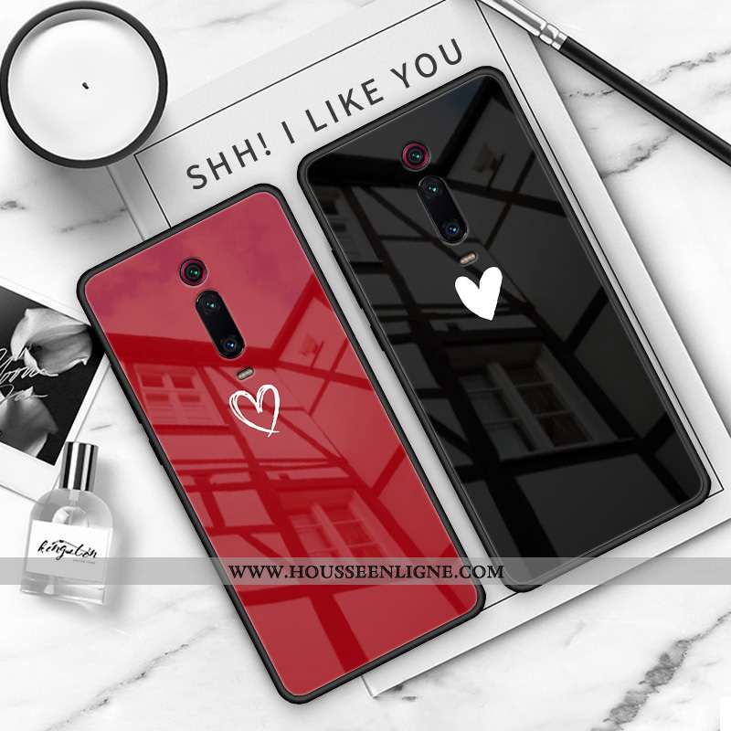 Étui Xiaomi Redmi Note 7 Silicone Protection Personnalité Rouge Verre Amour Fluide Doux